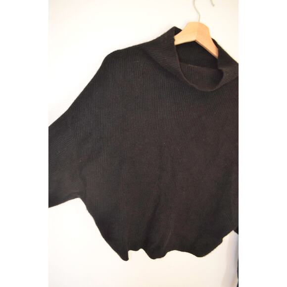 Anthropologie The Enza Ribbed Cashmere Sweater Cropped Long Sleeve Edition Black - Picture 6 of 7